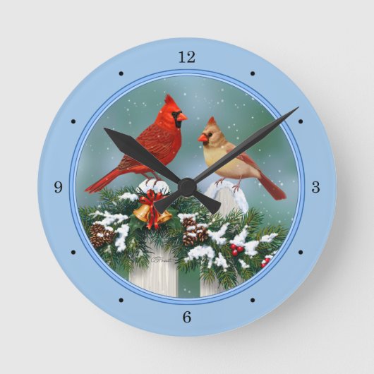 Kerstkaarten en Kerstkrans Ronde Klok (Voorkant)