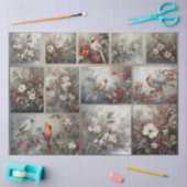 Kerstkaarten en winterbloemen voor decoupage tissuepapier (Craft)