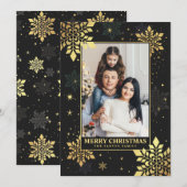 Kerstkaarten Faux Gold Folie Sneeuwvlok Kaart (Voorkant / Achterkant)