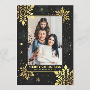 Kerstkaarten Faux Gold Folie Sneeuwvlok Kaart