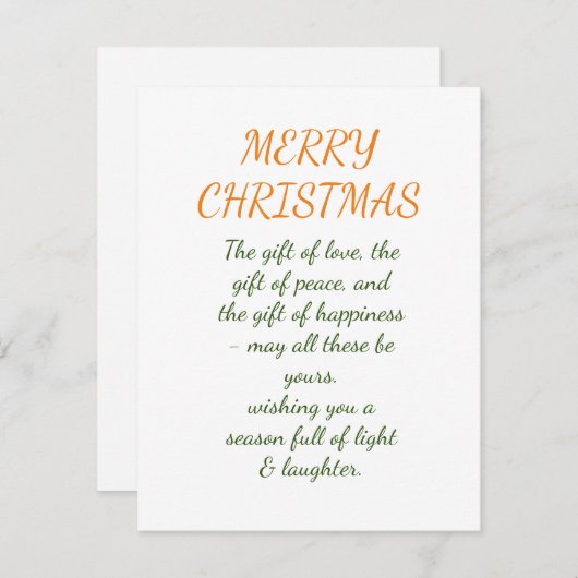 kerstkaarten feestdagenkaart (Voorkant / Achterkant)