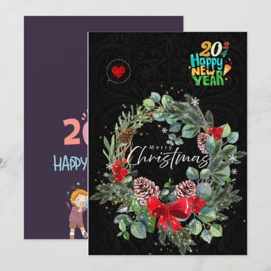 Kerstkaarten Feestdagenkaart (Voorkant / Achterkant)