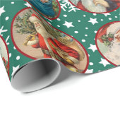  kerstkaarten Groene witte sneeuw Cadeaupapier (Rol Hoek)