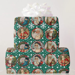 kerstkaarten Groene witte sneeuw Cadeaupapier