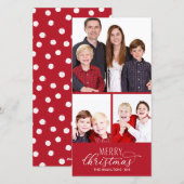 Kerstkaarten met 3 foto's Chic Script Feestdagenkaart (Voorkant / Achterkant)