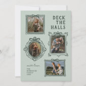 Kerstkaarten met 4 foto kaders 'Deck The Halls' Feestdagenkaart (Voorkant)