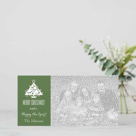Kerstkaarten met aangepaste kerstgroet feestdagenkaart (Staand voorkant)