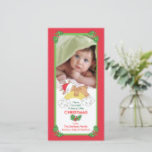 Kerstkaarten met baby rendier foto feestdagenkaart (Staand voorkant)