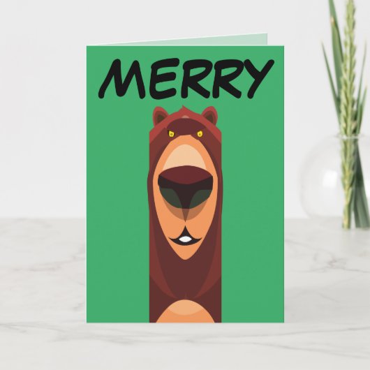 KERSTKAARTEN MET BEERKNUFFEL KAART (Voorkant)