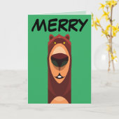 KERSTKAARTEN MET BEERKNUFFEL KAART (Gele Bloem)