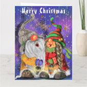 Kerstkaarten met blije Gnome Kaart (Achterkant)