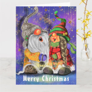 Kerstkaarten met blije Gnome Kaart