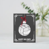 kerstKaarten met chalkbordvolleybalspeler Feestdagenkaart (Staand voorkant)