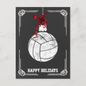 kerstKaarten met chalkbordvolleybalspeler Feestdagenkaart (Voorkant)