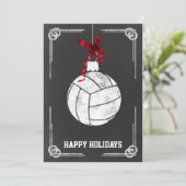 kerstKaarten met chalkbordvolleybalspeler Feestdagenkaart (Staand voorkant)