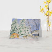 Kerstkaarten met christelijke kerststal kaart (Gele Bloem)
