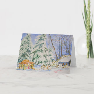 Kerstkaarten met christelijke kerststal kaart