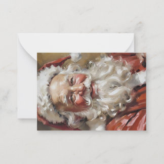 Kerstkaarten met de glimlach van de Kerstman Notitiekaartje