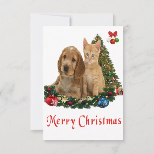 Kerstkaarten met dieren bedankkaart (Voorkant)