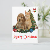 Kerstkaarten met dieren bedankkaart (Staand voorkant)