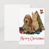 Kerstkaarten met dieren bedankkaart (Voorkant / Achterkant)