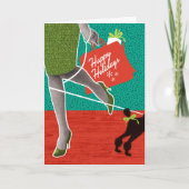 Kerstkaarten met een modebewuste vrouw uit de jare feestdagen kaart (Voorkant)