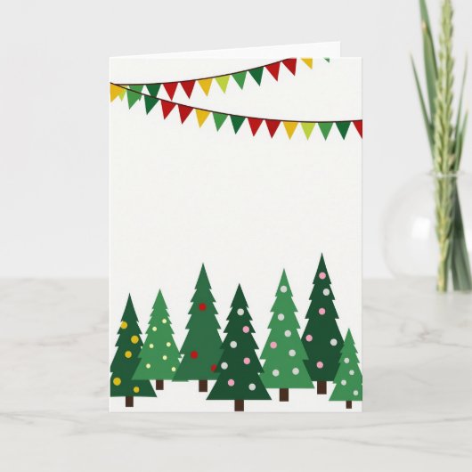 Kerstkaarten met Festieve Kerstbomen Kaart (Voorkant)