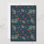 Kerstkaarten met foto met rode en marineblauwe ker kaart (Achterkant)