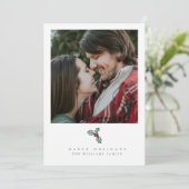 Kerstkaarten met foto's van hulstbessen feestdagenkaart (Staand voorkant)