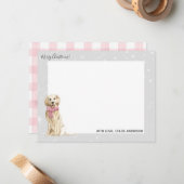 Kerstkaarten met Gouden Retriever Notitiekaartje (Voorkant / Achterkant in situ)