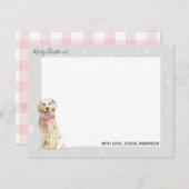Kerstkaarten met Gouden Retriever Notitiekaartje (Voorkant / Achterkant)