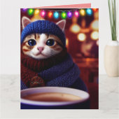 KERSTKAARTEN MET GROOTOGIGE ZOELE KATTEN KAART (Voorkant)