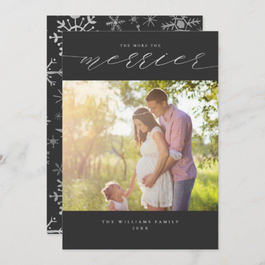 Kerstkaarten met 'Hoe meer zielen, hoe meer vreugd Feestdagenkaart (Voorkant / Achterkant)