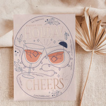 Kerstkaarten met Holiday Cheers Cocktail in Rose G