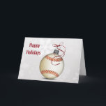kerstkaarten met honkbal feestdagen kaart<br><div class="desc">honkbalvakantiekaarten</div>