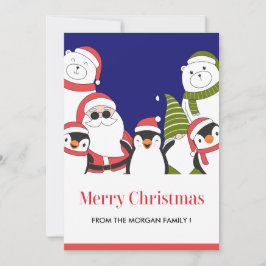 Kerstkaarten met ijsbeer, Gnome Kerstman Pinguïn Feestdagenkaart