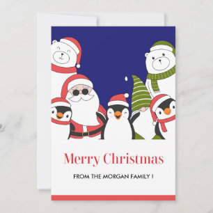 Kerstkaarten met ijsbeer, Gnome Kerstman Pinguïn Feestdagenkaart