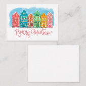 Kerstkaarten met kleurrijke klusjes notitiekaartje (Voorkant / Achterkant)