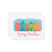 Kerstkaarten met kleurrijke klusjes notitiekaartje (Voorkant / Achterkant in situ)