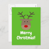 Kerstkaarten met leuk rendierlogo feestdagenkaart (Voorkant / Achterkant)