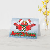 Kerstkaarten met leuke kardinalen kaart (Gele Bloem)