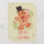 kerstkaarten met malle kerstmannen van peperkoek feestdagenkaart (Voorkant / Achterkant)