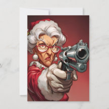 Kerstkaarten met Mevrouw Claus heeft een pistool G