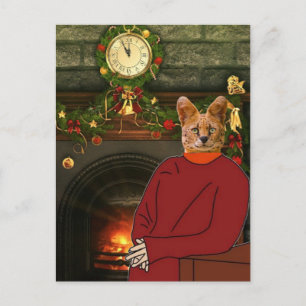 KERSTKAARTEN MET POES IN TRUI BRIEFKAART