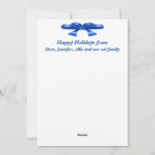 Kerstkaarten met poezen blauw wit plat kerstkaart (Achterkant)