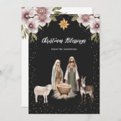 Kerstkaarten met religieuze Jezus Geboorte Christe Feestdagenkaart (Voorkant / Achterkant)