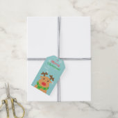 Kerstkaarten met Rode Neus Rendier Cadeaulabel (Met Touw)