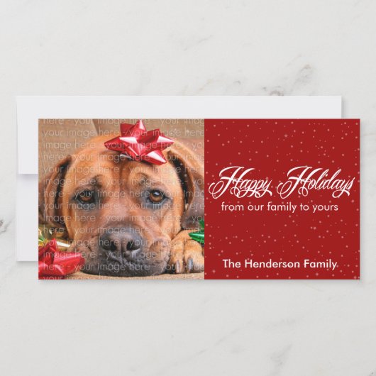 Kerstkaarten met Sneeuw en Glitters Feestdagenkaart (Voorkant)