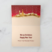 Kerstkaarten met Sneeuw Huizen Merry Christmas Kaart (Binnen)