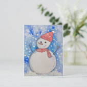 Kerstkaarten met Sneeuwman Feestdagenkaart (Staand voorkant)